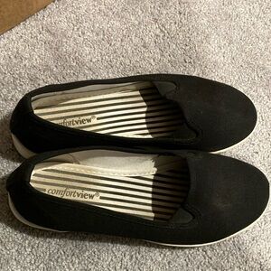 Comfortview Black Slide On Shoes